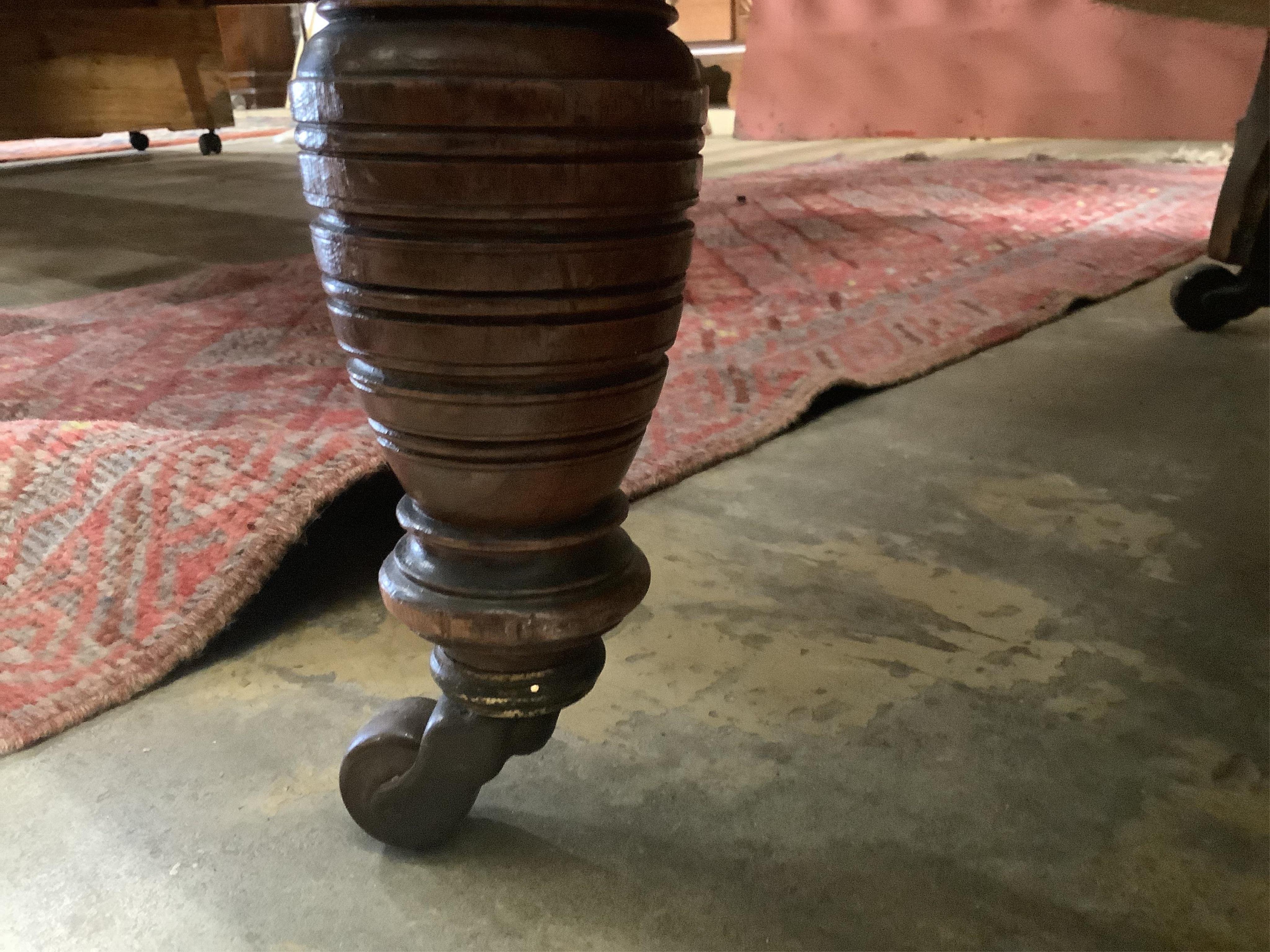 A late Victorian Chesterfield settee, width 196cm, depth 83cm, height 72cm. Condition - fair